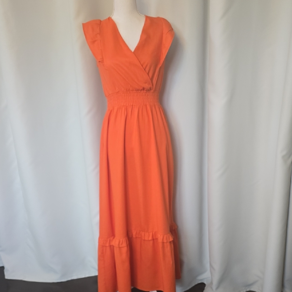 Elegant Orange Maxi Dress